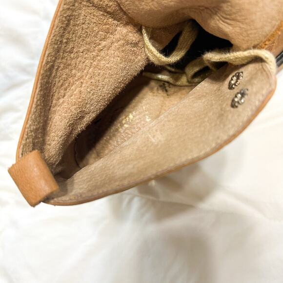 Free People Sydney Hiker Lace-Up Tan Beige Leather Boots EUC Women’s Size 6.5 - Picture 12 of 12